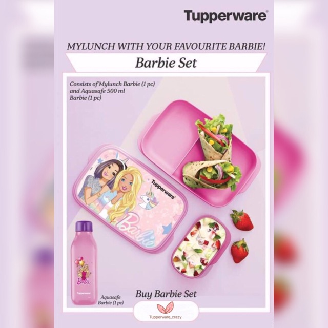 tupperware barbie lunch set