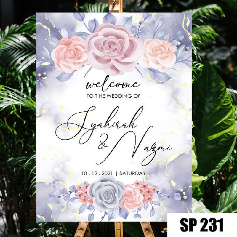 [PART 2/6] Wedding Welcome board PVC KERAS Banner Kahwin A2 no stand ...