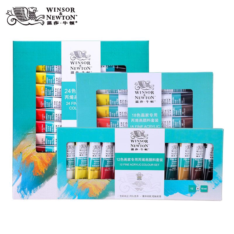 Winsor&Newton Professional Acrylic Paints Set 12/18/24 Colors 10ML Hand