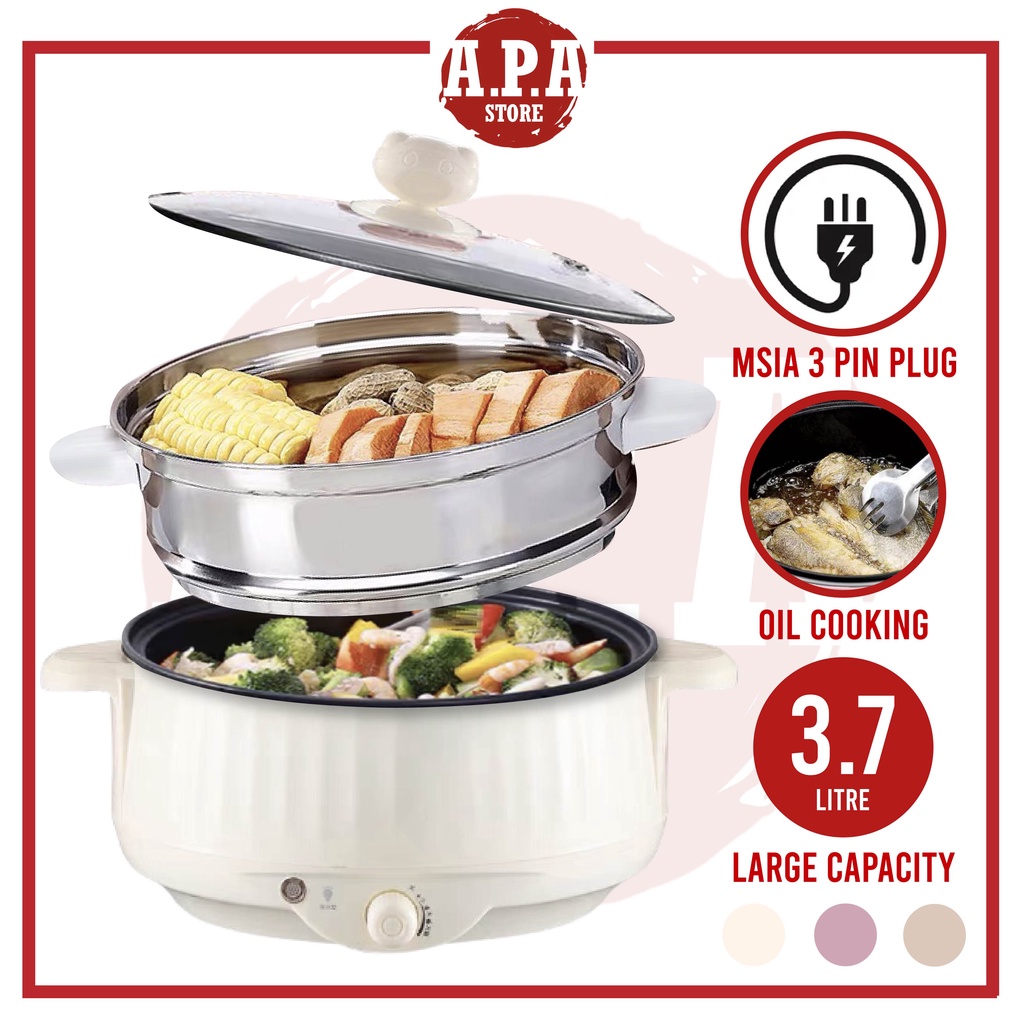 APA Multi Function Non Stick Electric Rice Cooker Steamboat Pot Boil Frying Steam Periuk Masak Nasi Elektrik 电锅 电煮锅 火锅