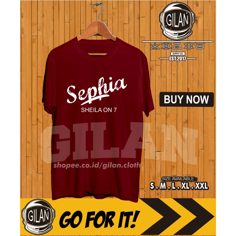 Sheila Band T Shirt On 7 So7 Sephia Music Indonesia Gilan Cloth Shopee Malaysia