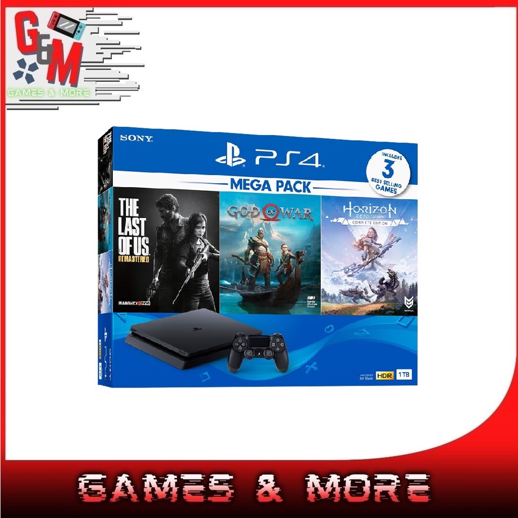 Sony PlayStation 4 / PS4 Slim 1TB Mega Pack (1 Year Warranty) | Shopee ...