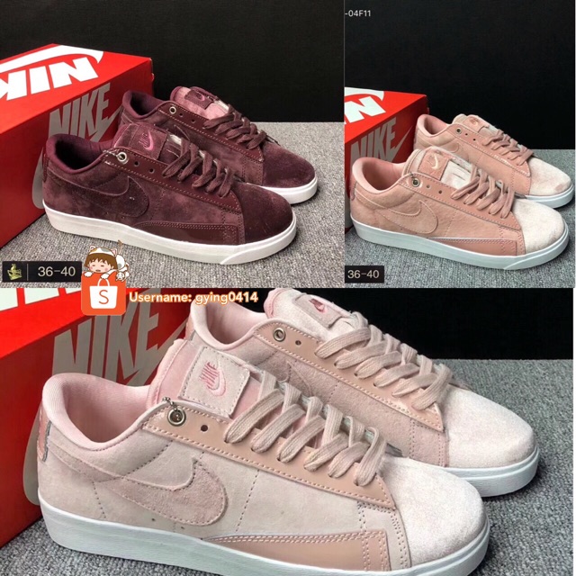 nike blazer low le pink