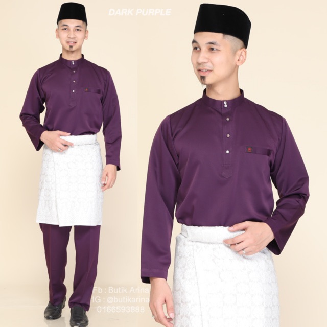  Baju  Melayu  Lelaki  Warna  Ungu  BAJUKU