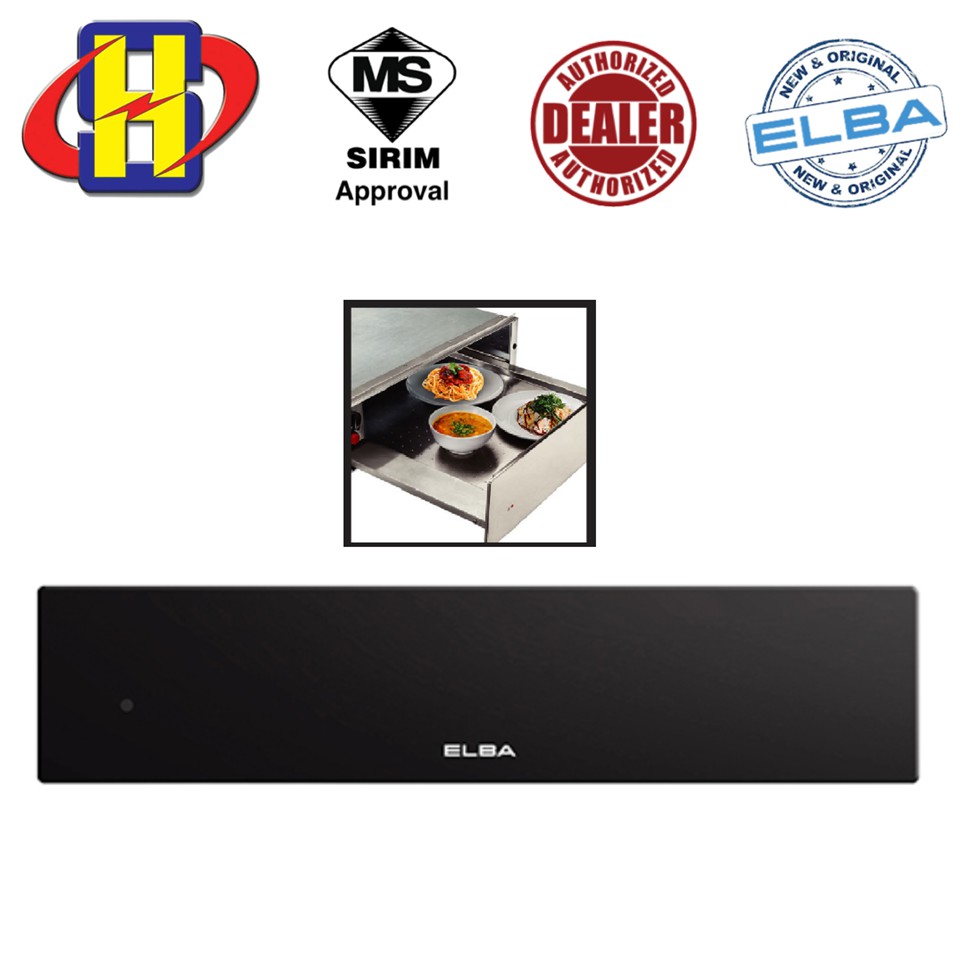 Elba Built-In Warming Drawer - 6 Place Settings Cool Touch Front Panel EWMD-H6060TS(BK)