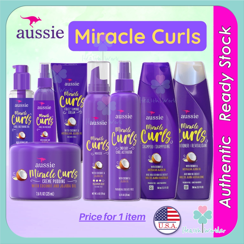 Aussie Miracle Curls Shampoo/ Conditioner/ Frizz Taming Cream/ Curl