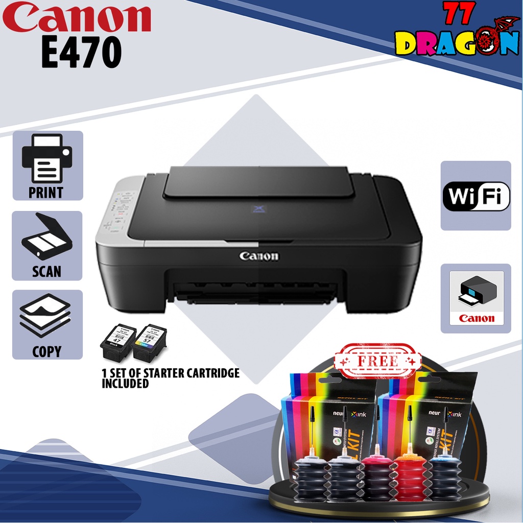Canon Pixma E470 Color Inkjet Multifunction (Print, Scan, Copy ...