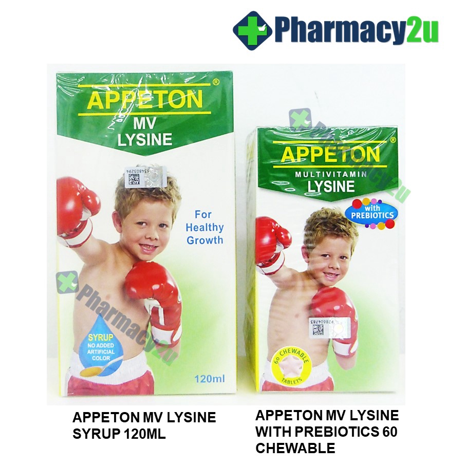 APPETON MULTIVITAMIN LYSINE WITH PREBIOTICS 60S/MV LYSINE SYRUP 120ML