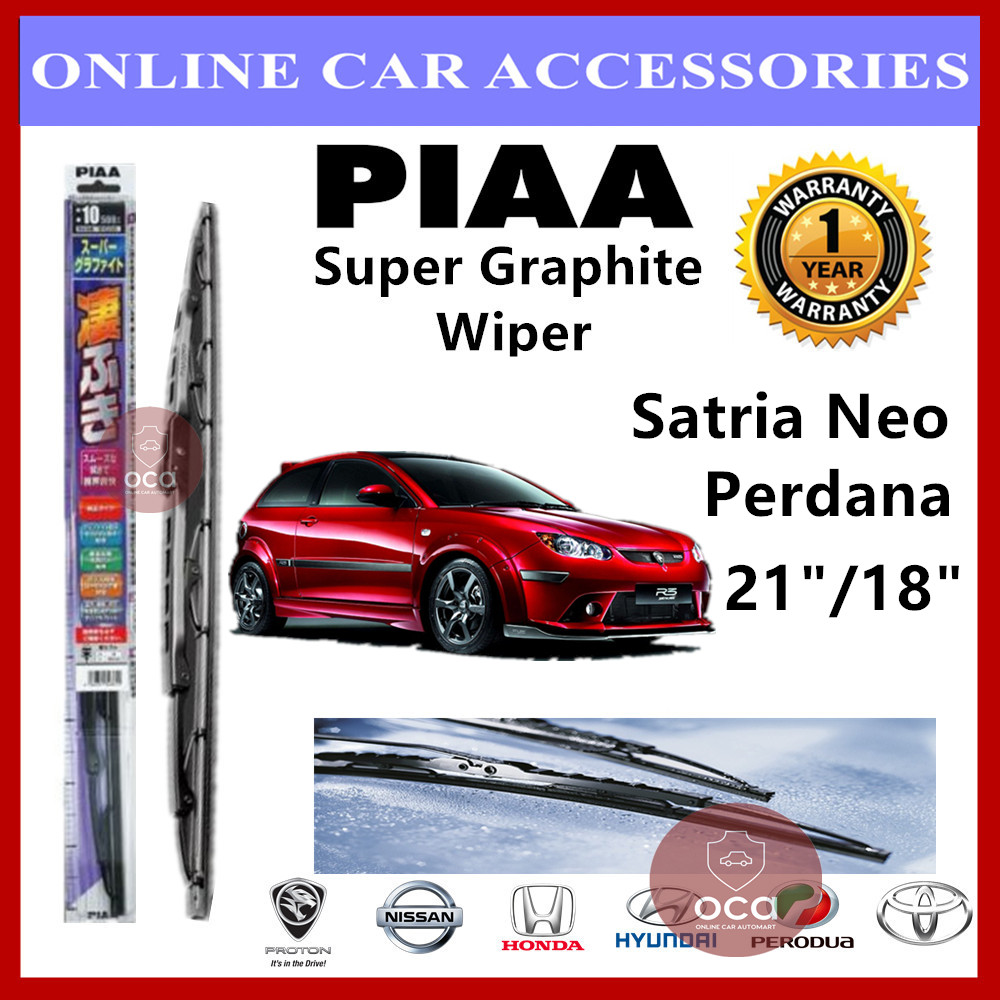 PIAA Super Graphite Wiper Blade 21"/18" Proton Satria Neo/ Perdana