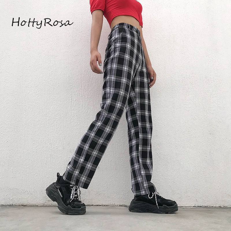 womens checkered joggers