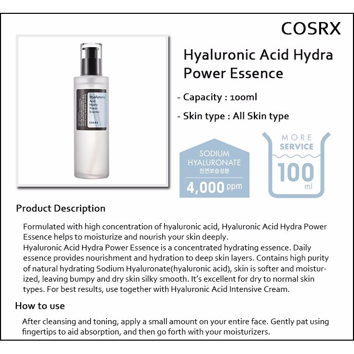 hyaluronic acid hydra power essence