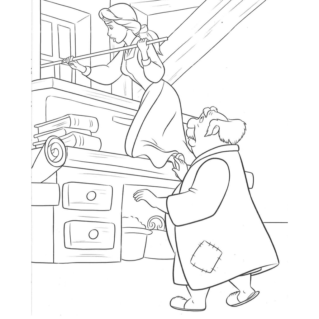 beauty and the beast enchanted christmas coloring pages