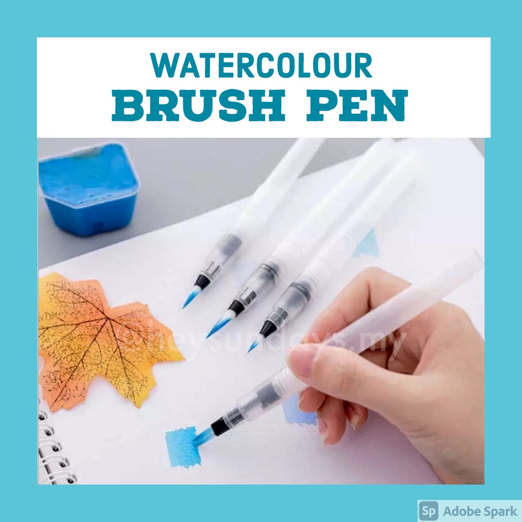 heysundays Genuine Giorgione 15cm Water Brush Pen - 100% halal | Water colour Fine/Flat Point Drawing Art Waterbrush