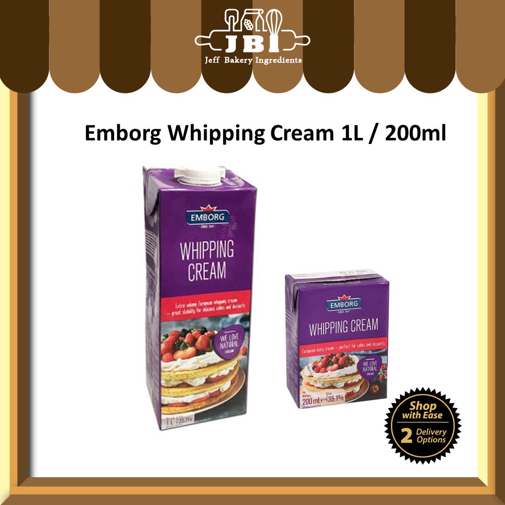 [KLANG VALLEY ONLY] Emborg Whipping Cream 200ml / 1litre