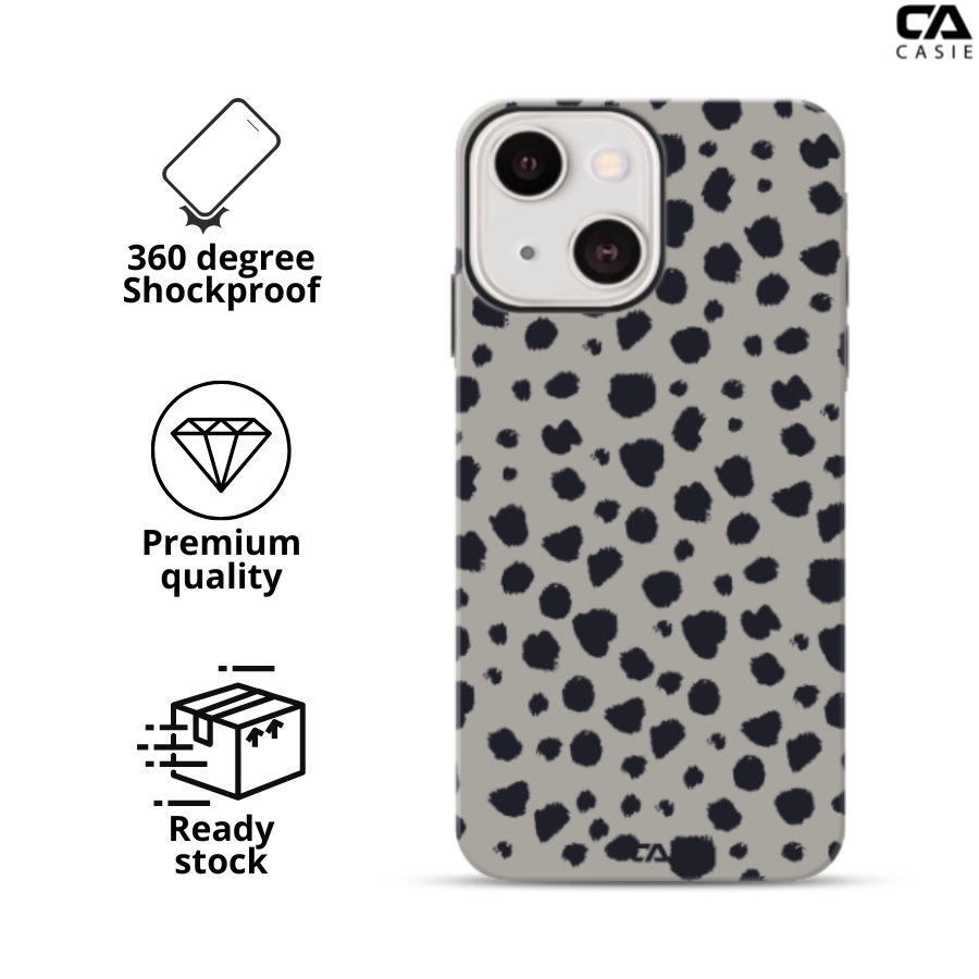 iPhone X till 15 Series | CASIE TITAN Phone Case | Shockproof Case | 6 Month Exchange Warranty | Polka Dot | Minimalist