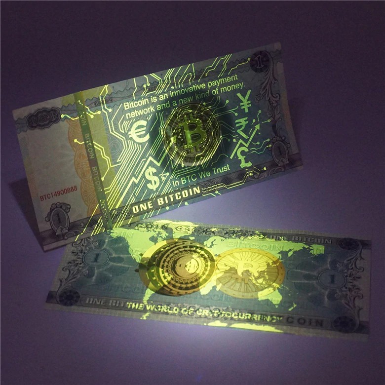 Not Currency Lot 5 PCS BTC Collectibles 1/One Bitcoin Paper Note Fancy notes 
