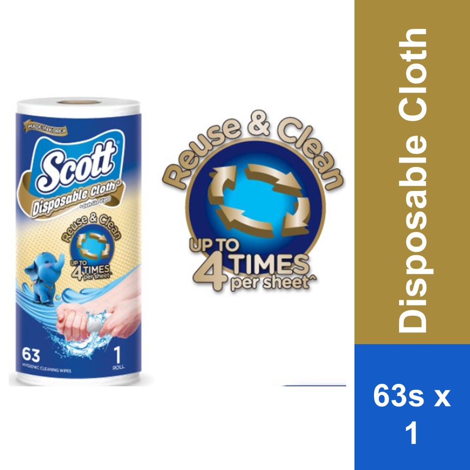 Scott Disposable Cloth Like Wipes Towel 63s Shopee Malaysia