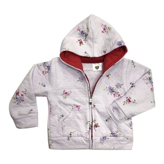 Mini Pink Girls Toddler Floral Fleece Hooded Jacket