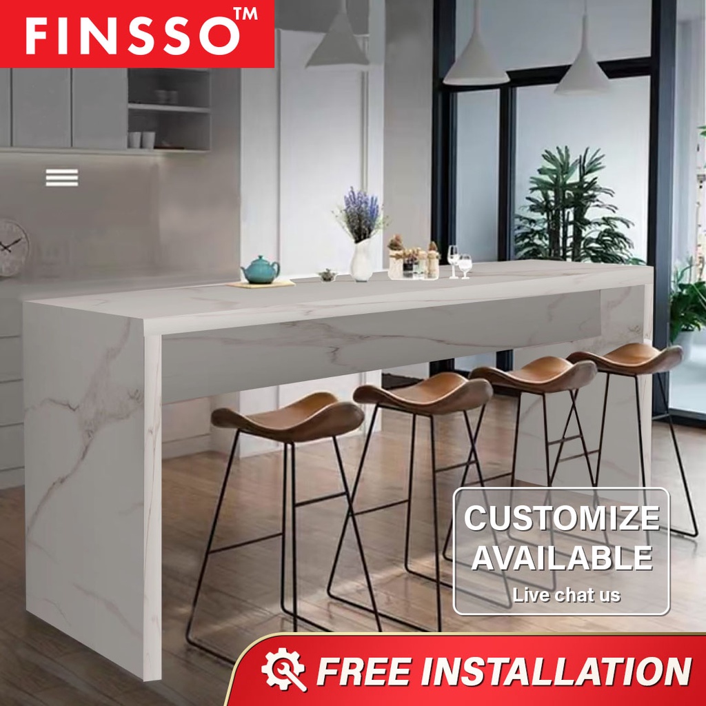 FINSSO: 120cm x 40cm HAVOC/ Bar Table/ Kitchen Island / Dining Table/ Meja Makan/ 吧台/ Bar Stool [FREE INSTALLATION]