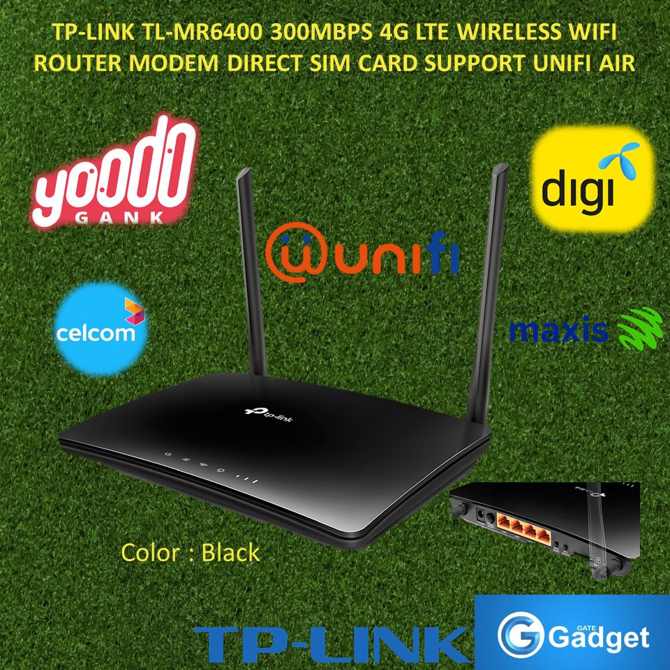 Ready Stock Tp Link Tl Mr6400 300mbps 4g Lte Wireless Wifi Router Modem Direct Sim Card Support Unifi Air Shopee Malaysia