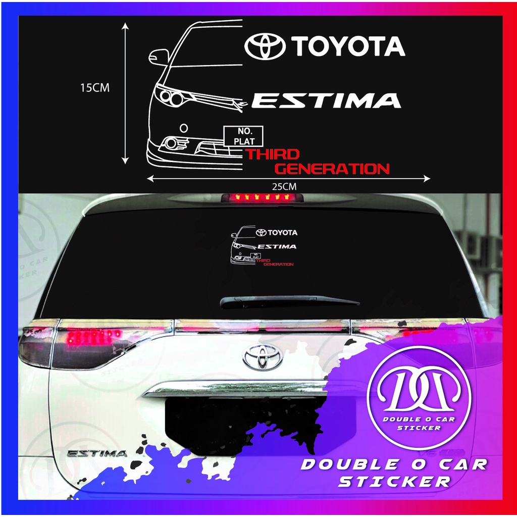 [Ready Stock]Toyota Estima third generation shape&words sticker KI00552(PM ME NO. PLAT)