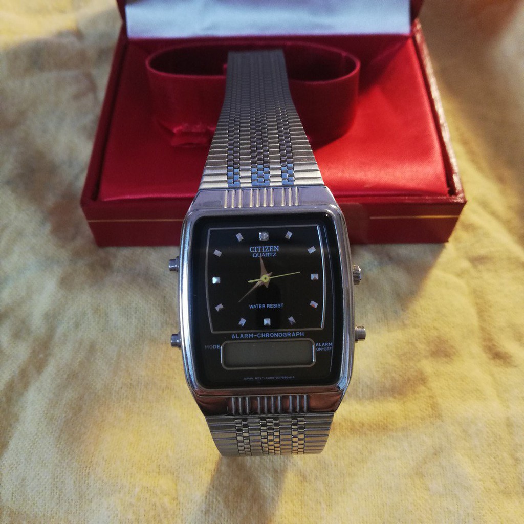vintage citizen analog digital watch
