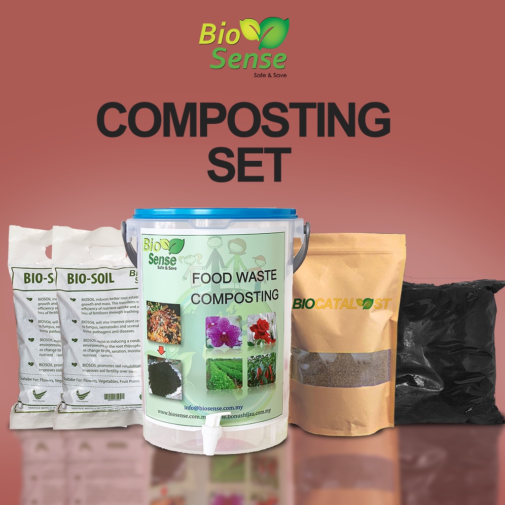 Kitchen Composting Set Biosense Set Kompos Organik Include: Composting ...