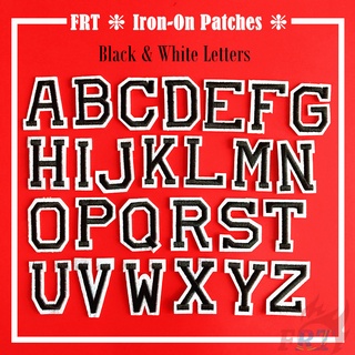 ☸ Black & White Letters：Black Letter Iron-on Patch ☸ 1Pc Diy Sew on Iron on Badges Patches