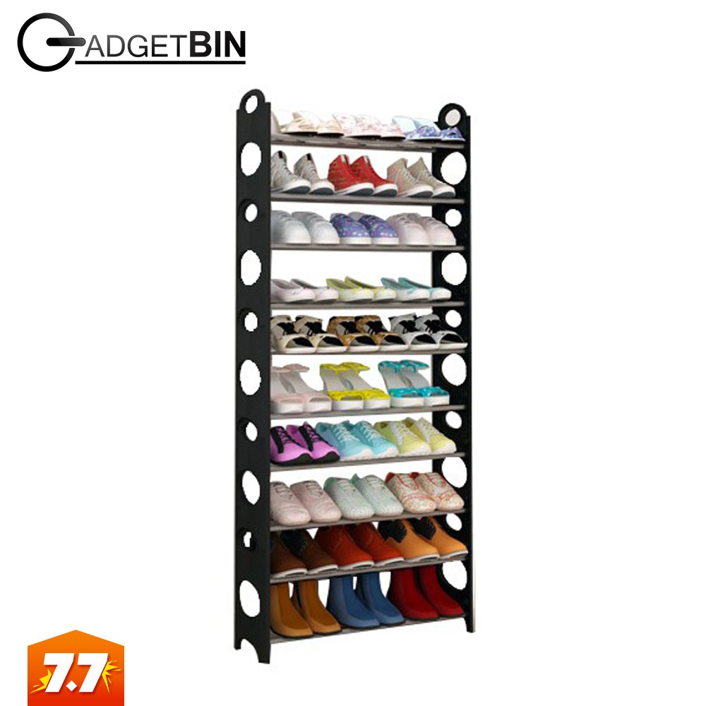 10 Tier Store Up To 30 Pairs Stackable Shoe Rack Shopee Malaysia