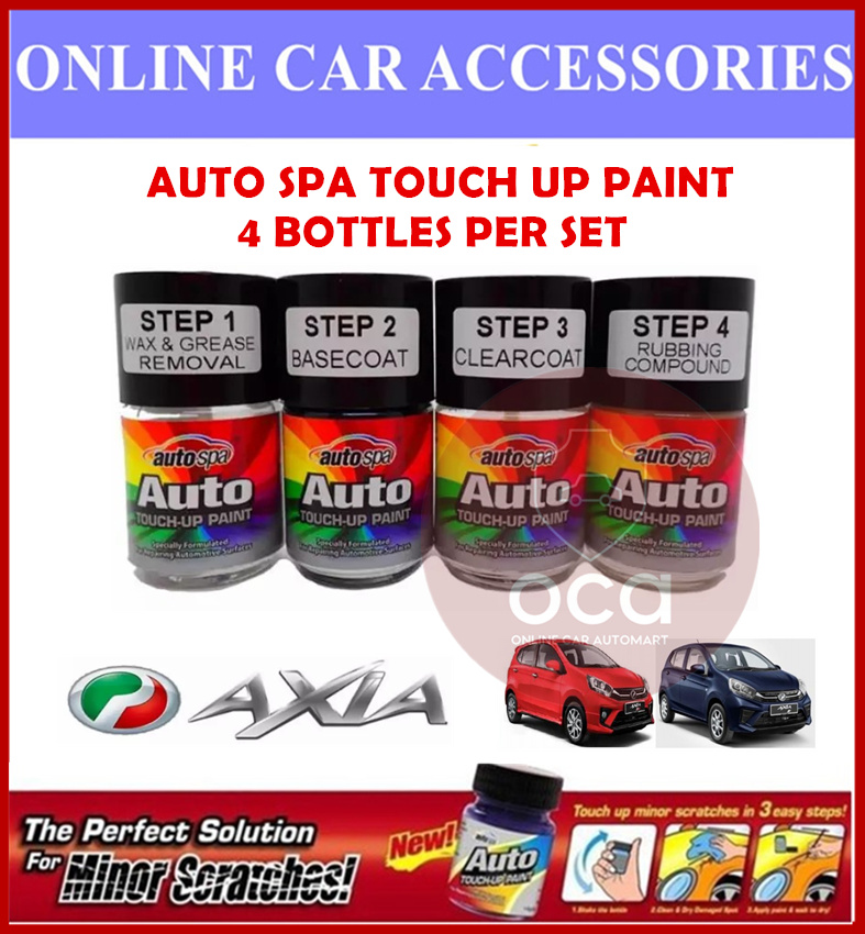 PERODUA Axia Original Touch Up Paint - AUTOSPA Touch Up Combo Set (4 Bottles Per Set)