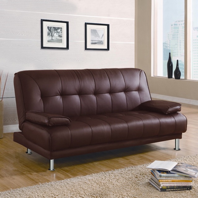 Euro Design Pu Leather Sofa Bed 2 In 1, Polyurethane Leather Sofa