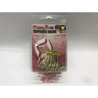 6pcs Opass OP66 5X #1 5X Super Strong Heavy Duty Fishing Treble Hook 