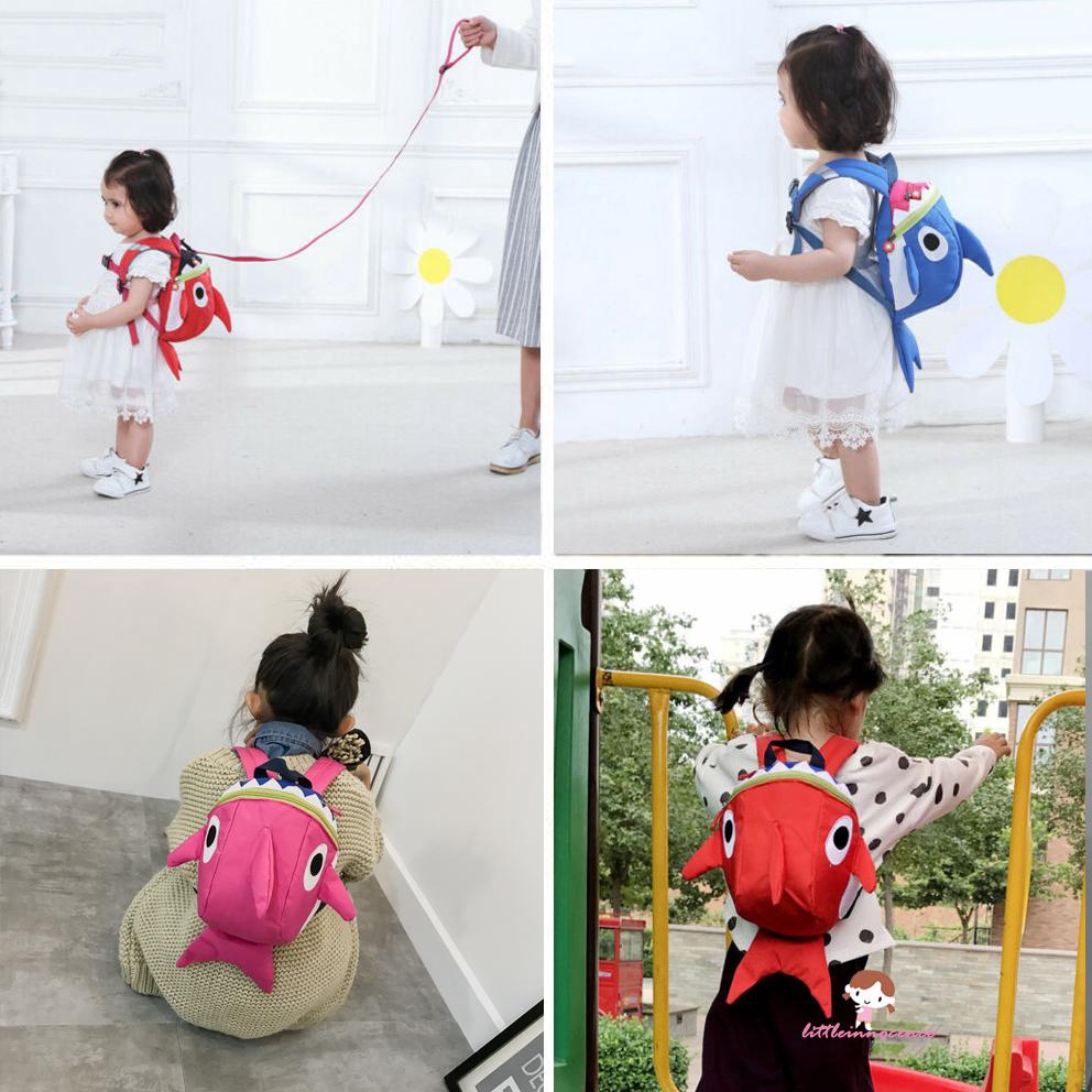 INNOCENCE-Kids Safety Harness Leash Anti Lost Shark Bag Strap Backpack For Walking