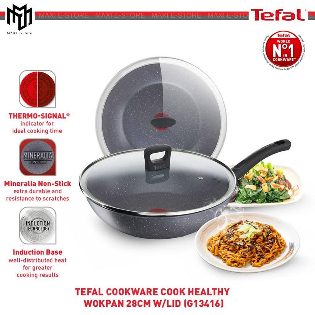 Inwoner Gasvormig majoor Tefal Cookware Cook Healthy Wokpan With Lid G13416 | Shopee Malaysia