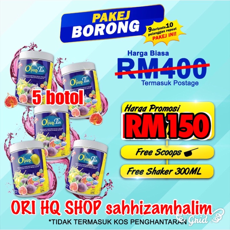 5 Botol Olive Tin Original By Emzi Promos 5 Botol X 270g Jus Sumpahan