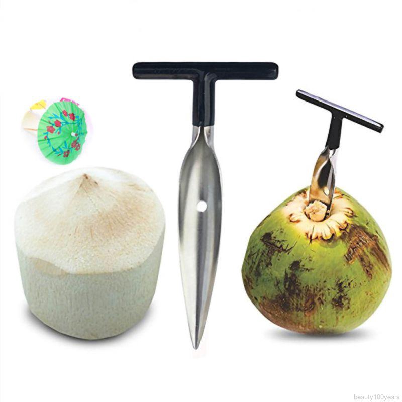 (In stock) stainless steel coconut opener open coconut shovel coconut punch tool open coconut drill empty tool