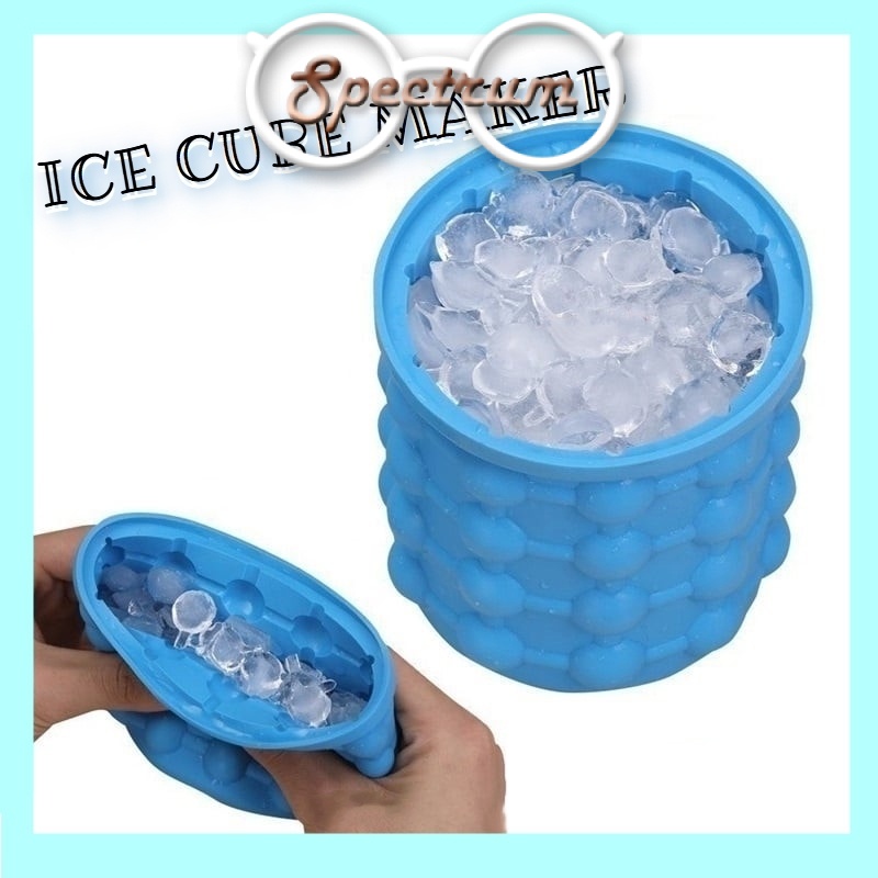 Magic Ice Cube Maker Genie  Silicone Rubber Tray Molds Saving Ice Bucket Space Saving Bottle Cooler Holders