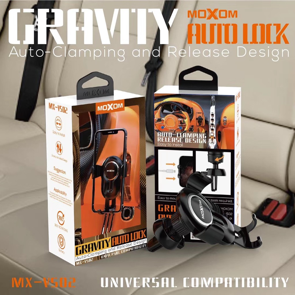 Moxom Gravity Auto Lock Car Phone Holder Universal Car Accessories Mx Vs02 Shopee Malaysia