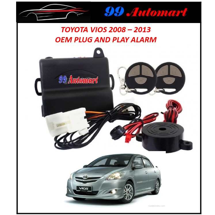 Toyota Vios 2007 2008 2009 2010 2011 2012 2013 Oem Plug Play Car Alarm System Shopee Malaysia