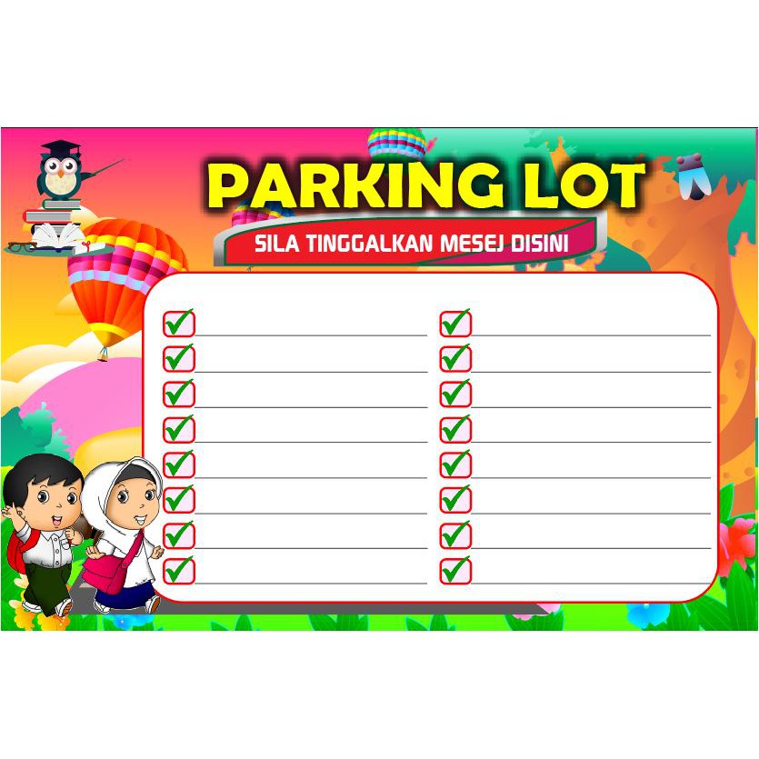 Carta Kelas Ceria Carta Tugasan Murid Jadual Kelas Organisasi Ganjaran Kehadiran Parking Lot Shopee Malaysia