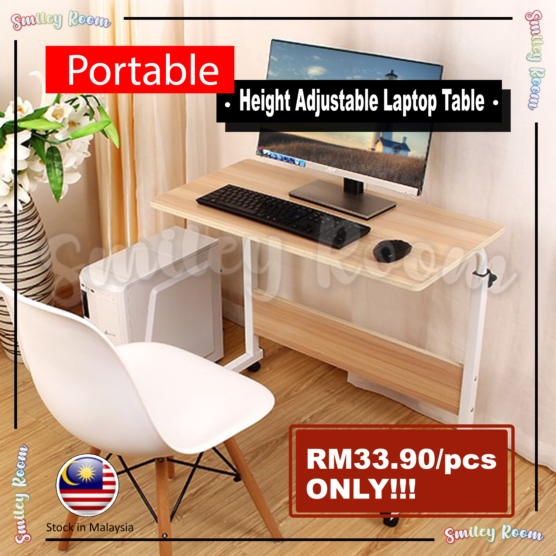 [Ready Stock] Portable Easy Lifting Laptop Table Computer Desk Height