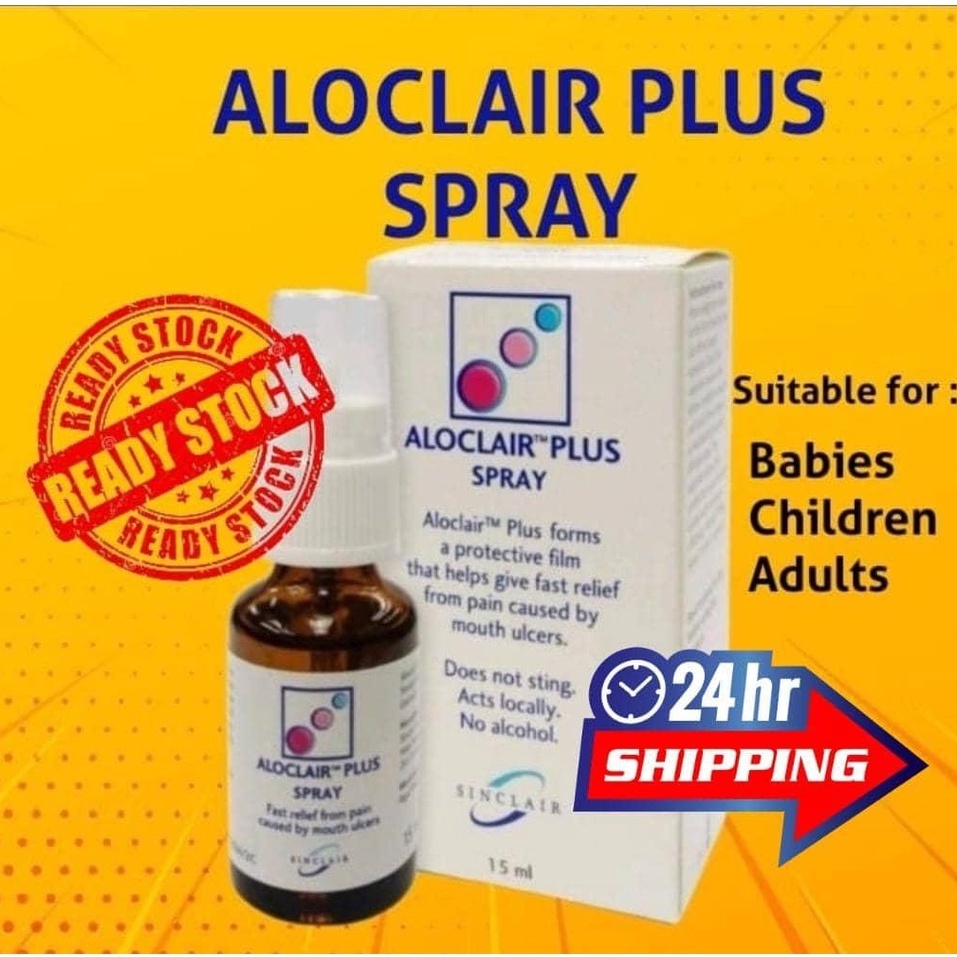 Aloclair Plus Spray Relief Mouth Ulcers Sore Throat Baby and Adult