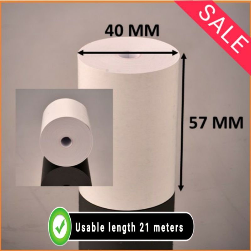 ( 1 Roll 57X40MM )Thermal Receipt Paper Coreless 57mm x 40mm Printer SRS, Food Panda Kertas Resit Thermal