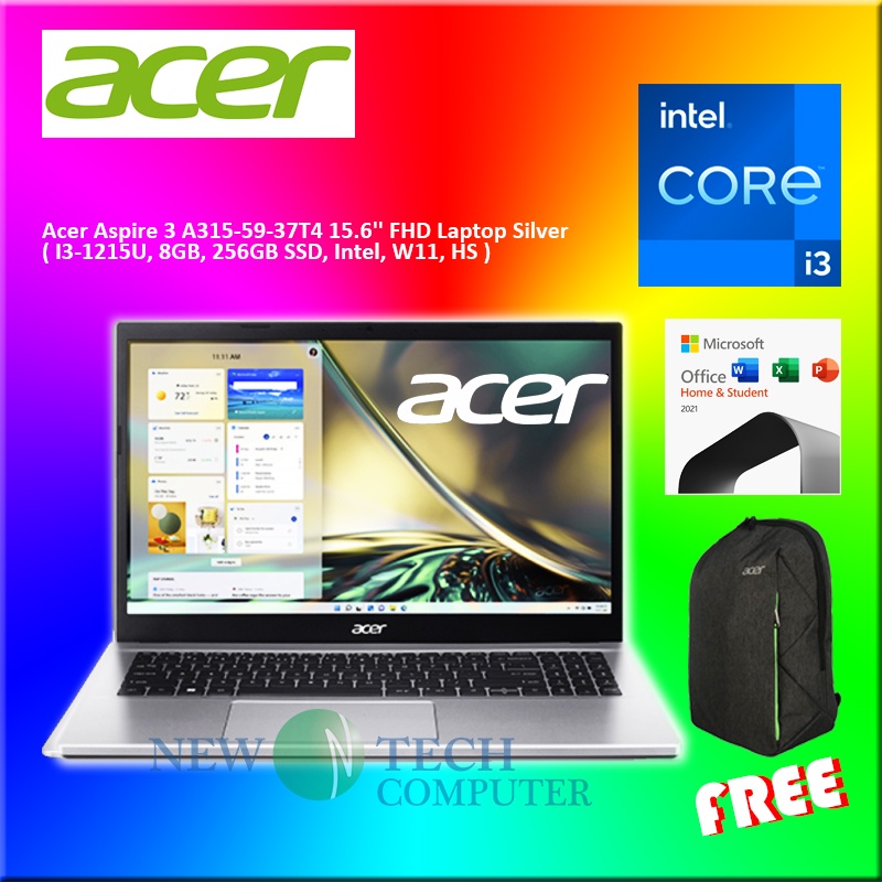 LAPTOP Acer Aspire 3 A3155937T4 15.6'' FHD Laptop Silver ( I31215U