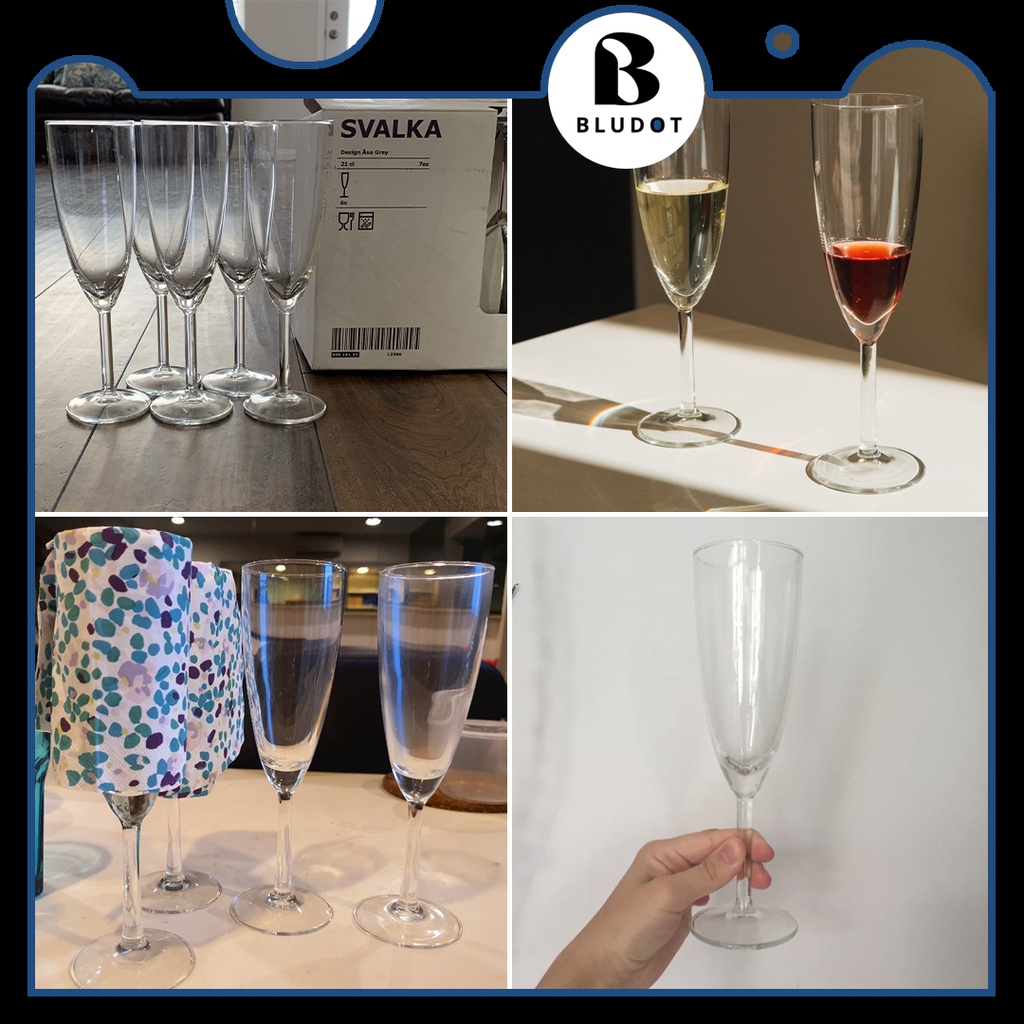 [6 PIECES 21CL] IKEA CHAMPAGNE GLASS SVALKA CHAMPAGNE GLASS CLEAR GLASS
