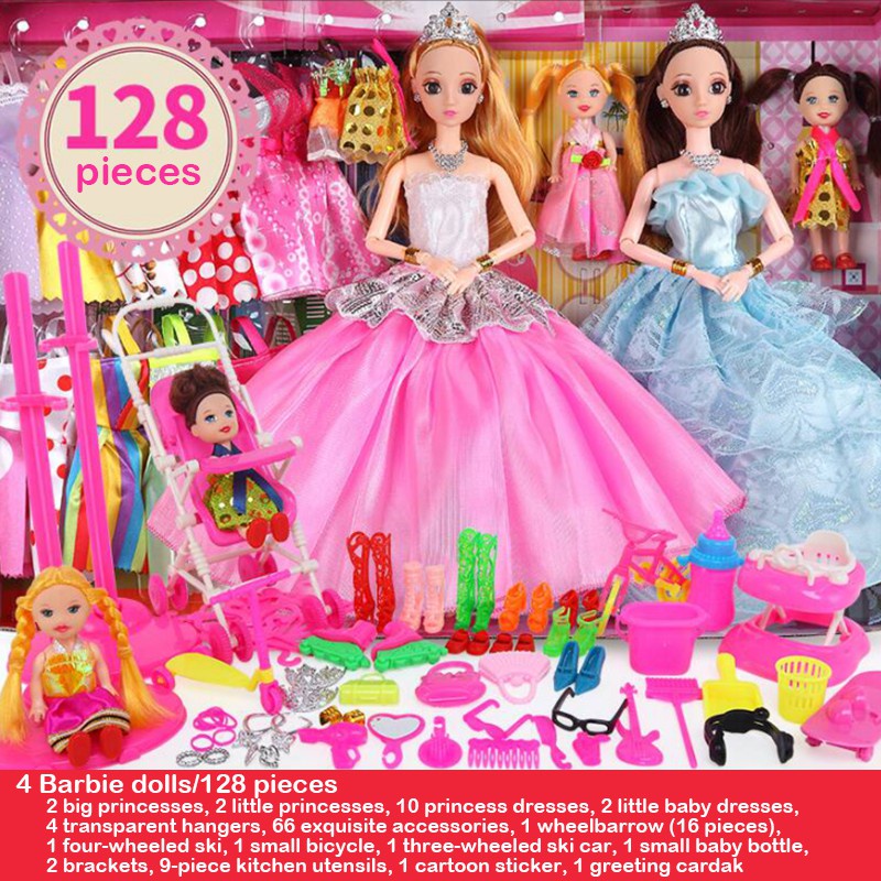 Ready Stock】【Ready Stock】62 Pcs /128 Pcs Barbie Doll Set Girl Doll Toys Set  Princess Doll Clothes Set Dress Set Gifts | Shopee Malaysia