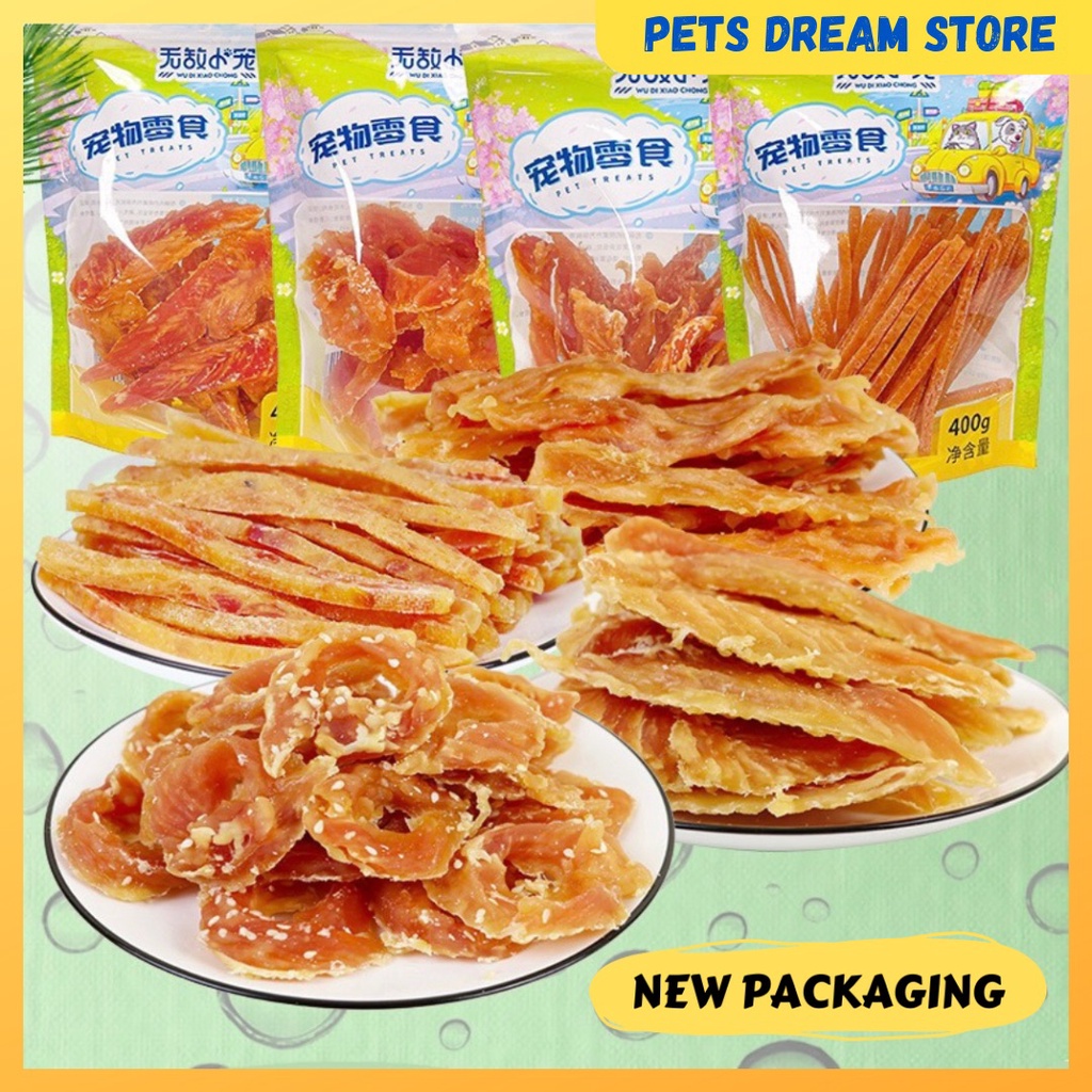 Delicious Dog Treats Chicken jerky 400g Dog snack Chicken breast high protein chicken meat beef slice sesame chicken