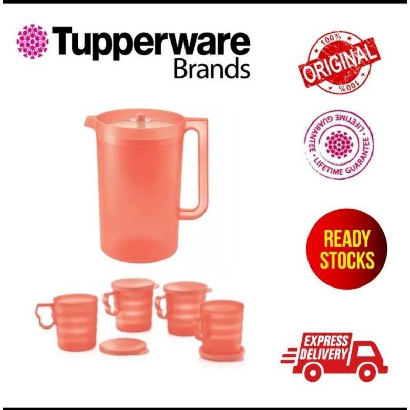 Tupperware Blossom coral pitcher / mug