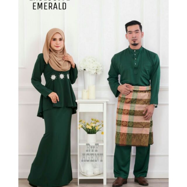 SEDONDON BAJU PEPLUM DAN BAJU MELAYU set couple lelaki dan 