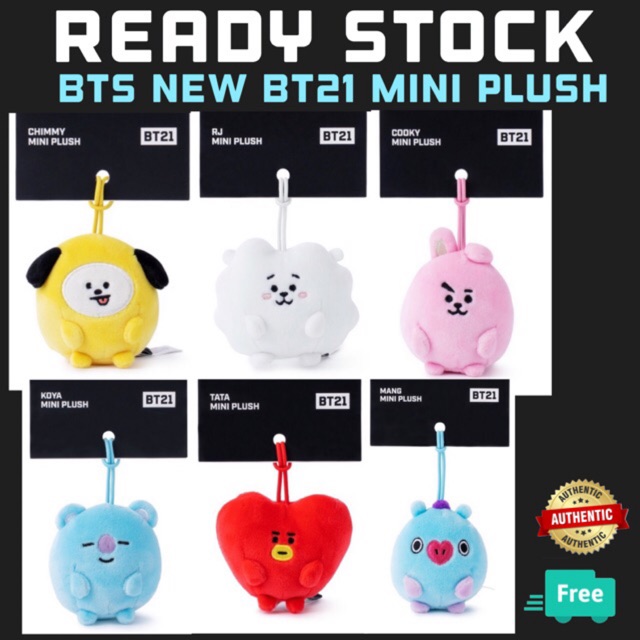 OFFICIAL BTS BT21 MINI PLUSH BAG CHARM